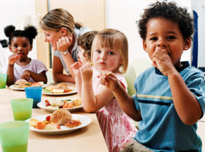 Preschool Children Eating Lunch